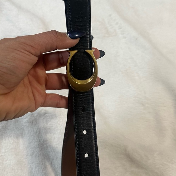Gold and Black Signature Buckle Belt - Picture 6 of 8